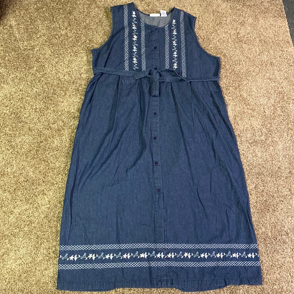 Blair Long Jean Dress with detail